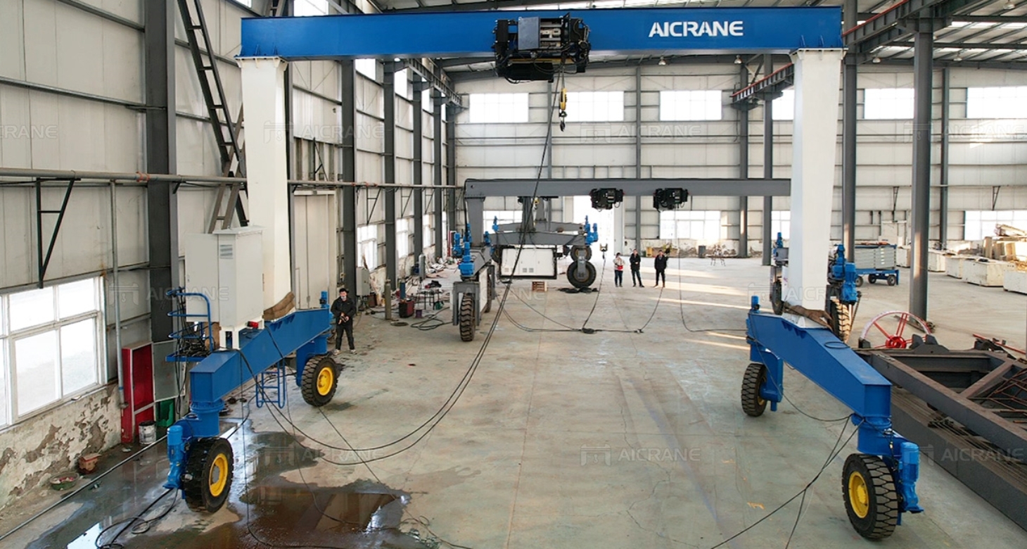 10-тонный электрический козловой кран на пневмоходу отправлен в ОАЭ